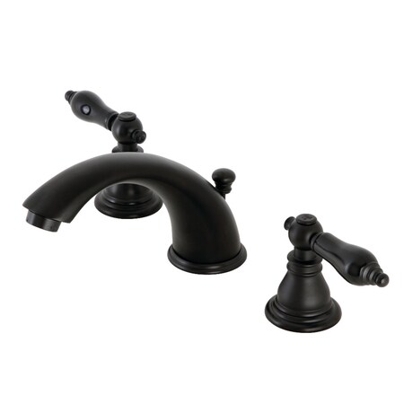 Kingston Brass KB960AKL Widespread Bathroom Faucet with Plastic Pop-Up, Matte Black KB960AKL